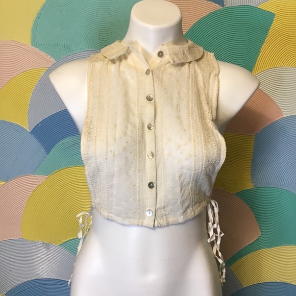 silence + noise Tops - Silence + noise Sleeveless Collar Dainty Soft Top M